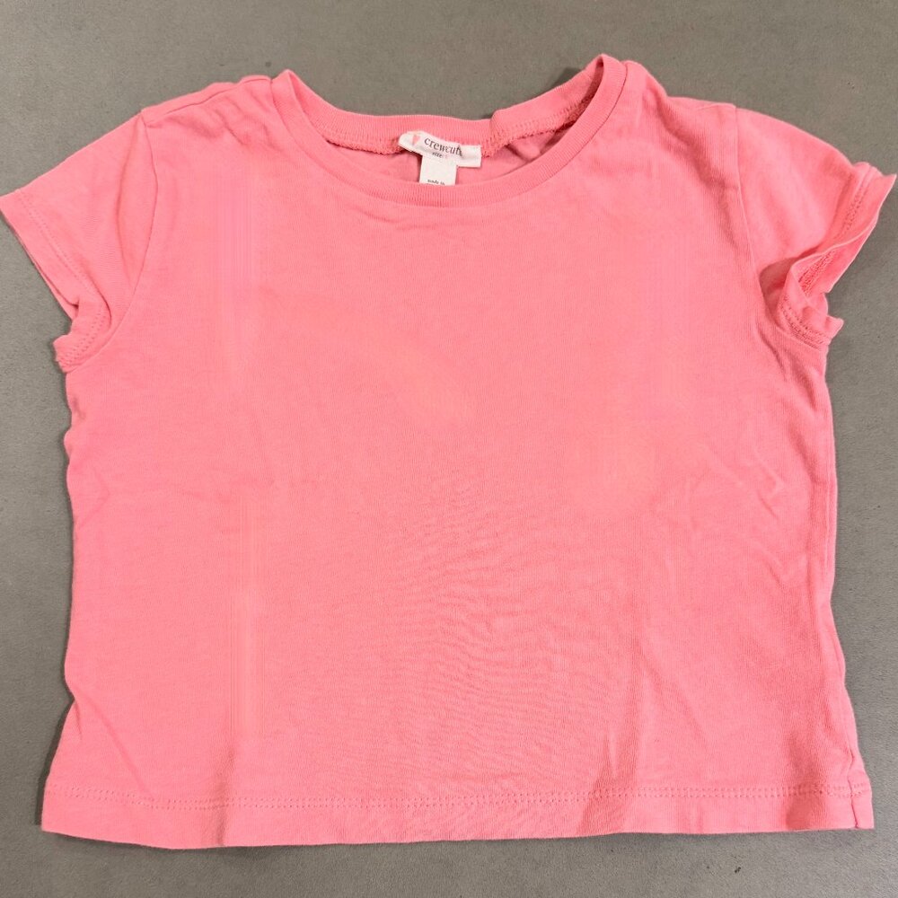 Crewcuts Girls Coral Tee Short Sleeve Cotton T-Shirt Bright Summer Top Size S